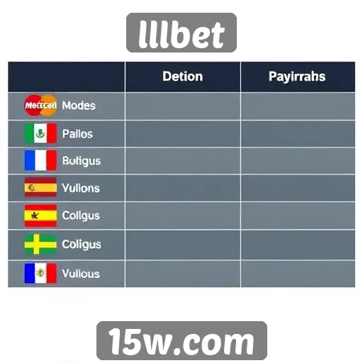 Comparativo de métodos de pagamento no lllbet